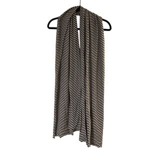 J. Crew Black and White Striped Scarf